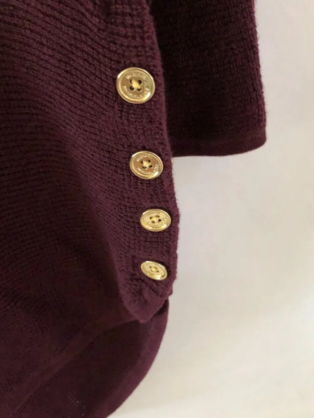 Michael Kors MK Women Burgundy Sweater Dress Size M Knit Tunic Casual Office